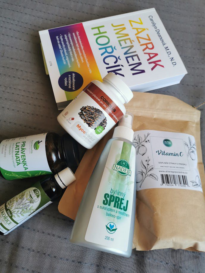 Kniha zázrak jménem horčík, Právenka latnatá, Vitamín C, Coriolus, tinktura Lékořice, Právenka latnatá